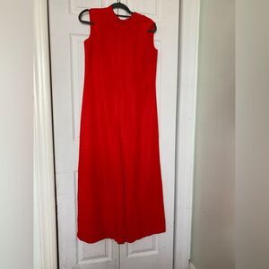 1970s/60s Red Gabardine Jumpsuit Size Large